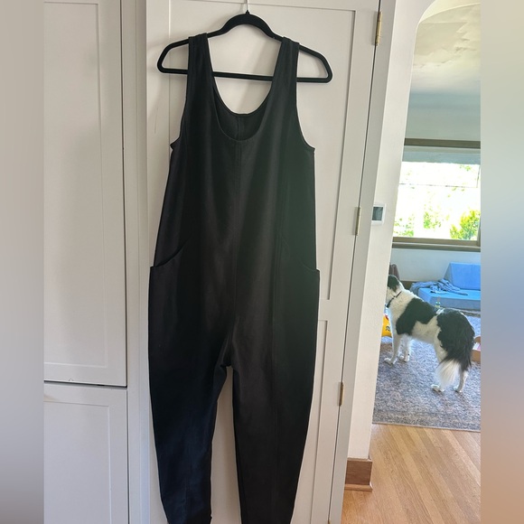 Elizabeth Suzann Clyde Jumpsuit Cotton Canvas Black Small Tall EUC - Picture 2 of 3